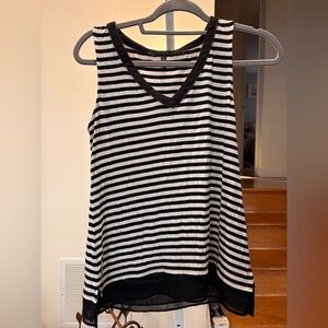 White House Black Market Black and White Striped Sleeveless Top size XS
